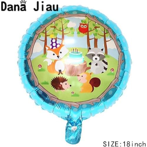 DanaJiau Forest Animal Party Helium Balloon Happy Birthday Decoration golden fox Zoo Theme panda Supplies holiday Kids toy