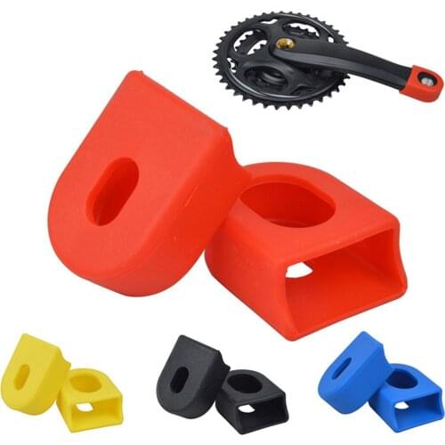 2Pcs Wear-Resistant MTB Bike Bicycle Crankset Protectors Rubber 360-Degree Crank Arm Protective Covers Caps Cycling Accessories