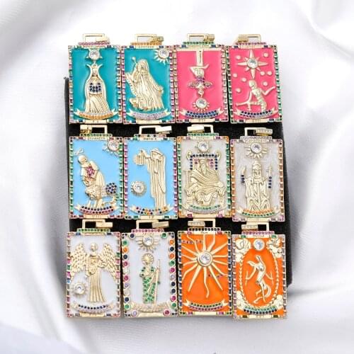 Juya New Design Handicraft Colorful Enamel Moon Star Greek Gods Evil Eye Charms For DIY Luxury Pendant Collar Jewelry Making