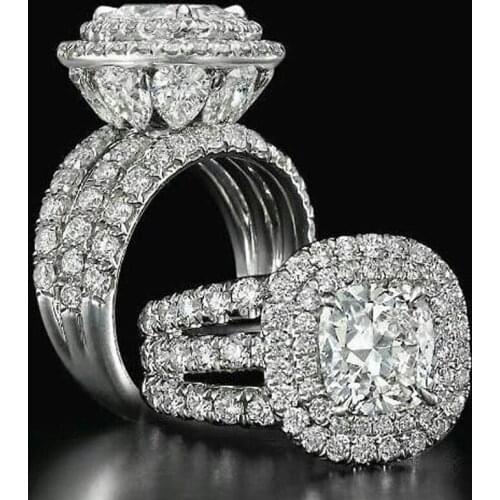 JoiasHome925 silver ring luxury style fashion royal micro-inlaid multi-color zircon couple ring for girlfriend valentine