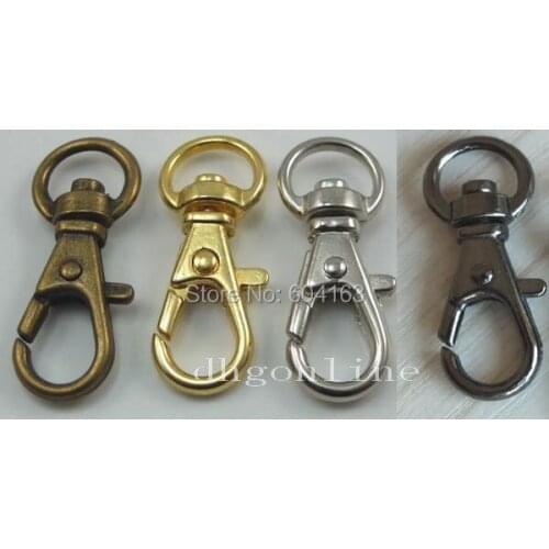 100 PCS Metal SWIVEL CLIPS SNAP Hook TRIGGER Lanyard Lobster Clasp 2/4" 12mm Color Choice
