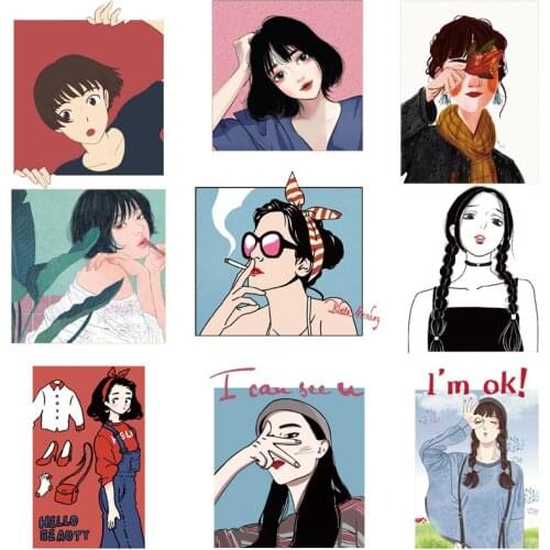 Cute Girls Heat Vinyl Transfer For Clothing Iron On Cartoon Deer Transfers For Clothes Appliques Thermo Stickers For DIY T-shirt