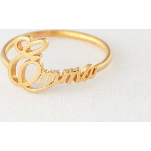 Personalized Cursive Name Name Ring Women Men Christmas Gifts Jewelry Bijoux Femme Gold Silver Stainless Steel Anillos Mujer BFF