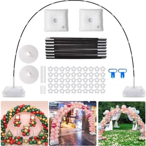 Reusable Balloon Arch Kit 9FT Tall & 10Ft Wide Adjustable Balloon Stand Set with Water Fillable Base ,50Pcs Balloon Clips