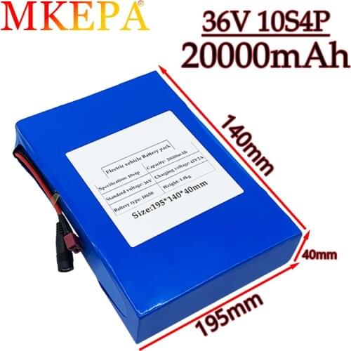 10S4P NEW 36V battery 10S4P 20000mAh 18650 Li ion battery pack is suitable for eBike electric vehicles bicycles and motorcycles