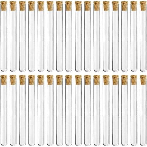 Plastic Test Tube with Cork Stopper Bead Storage Vial Containers M17F