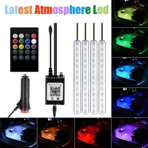 Car Atmosphere Light Foot Light USB/Cigarette Lighter Remote Control APP Interior Decorative Ambient LED Lamp Strip Accessories