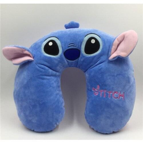 Original Disney Movie Series Lilo & Stitch Stitch Plush U-Shaped Pillow Car Care Pillow Friend Birthday Gift 34cm