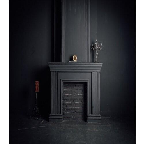 Nitree Photo Studio Photography Props Gothic Backdrop Take Pictures Black Wall Fireplace Vinyl Background Cloth