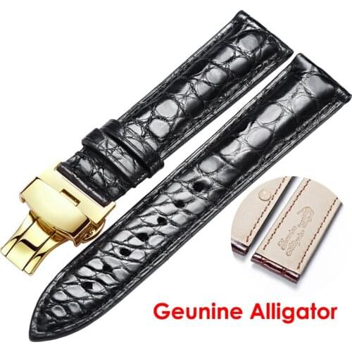 Crocodile Alligator Geunine Leather Strap Pattern Watch Band 12-24mm Full Size Width Leather High Grade Quality Watch Strap