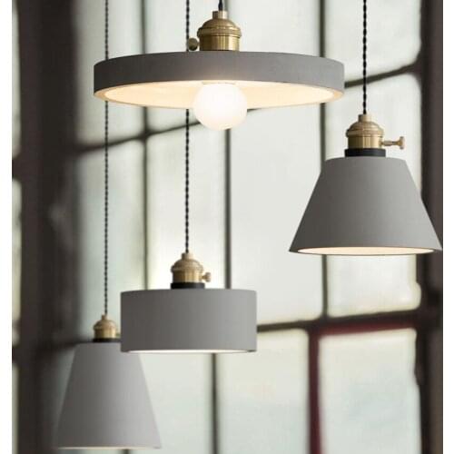 Modern Led Pendant Lights Nordic Loft Restaurant Decor Led Pendant Lamp Concrete Cement Hanging Lamp Luminaria Light Fixtures