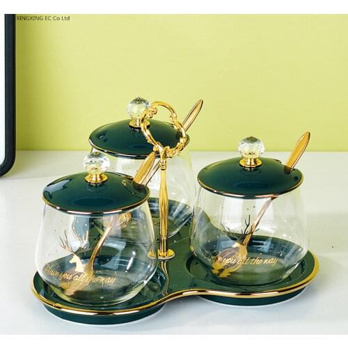 Glass Spice Bottle with Lid, Grain Dispenser, Sugar Bowl, Kitchen Supplies, Salt Shaker Set, Spice Storage Container 300ml