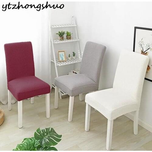 Super Soft Polar Fleece Fabric Chair Cover Elastic Spandex Chair Covers For Dining Room/Kitchen Stretch Chair Cover With Back