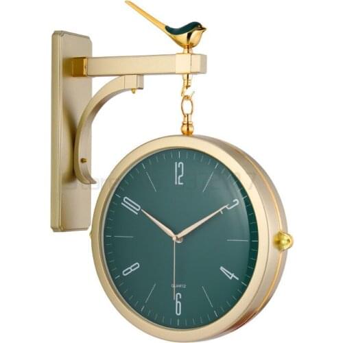 Light luxury double side wall clock dining room modern simple personality fashion wall clock household clock