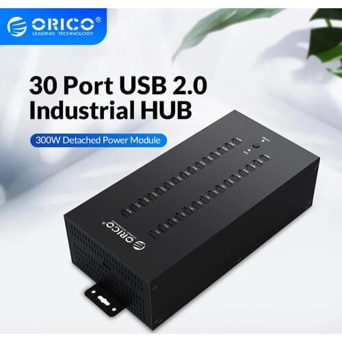 ORICO 30 Ports Industrial USB2.0 Hub for TF SD Card Reader U-Disk Data Test Batch Copy - Black