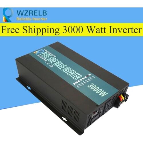 WZRELB Reliable Continuous Power Peak 3000w Pure Sine Wave Solar Power Inverter DC 12V / 24V / 48V / 110V