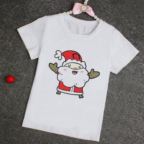 Funny Christmas Shirt Kids Cartoon Elk Snowman Santa Claus Pattern Harajuku Tshirt Boy Cute Girls T Shirt Fashion Short Sleeve