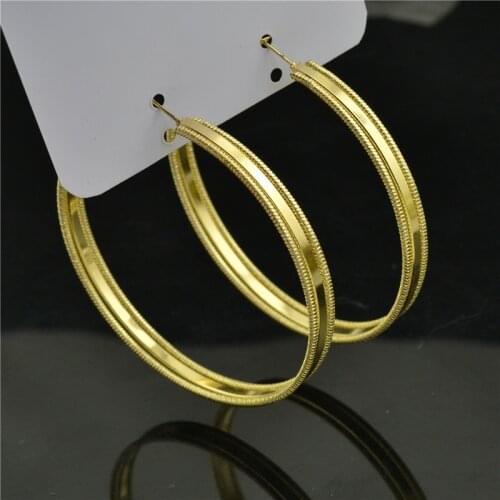 Clip on the ear without pierced Hoop earrings for women Big circle Round Exaggerated personality New Fashion Jewelry Accessories