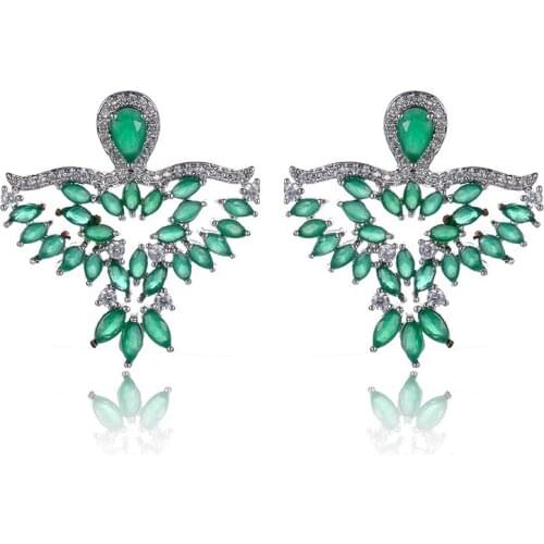 FYM Fashion High Quality 3 Colors Birds Shape Boho Cubic Zirconia Stud Earrings For Women Wedding Earrings Party