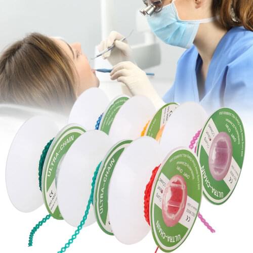 Dental Orthodontic Elastic Ultra Power Chain Band High Strength Rubber Materials Chain Colorful Oral Care Orthodontic Accessory