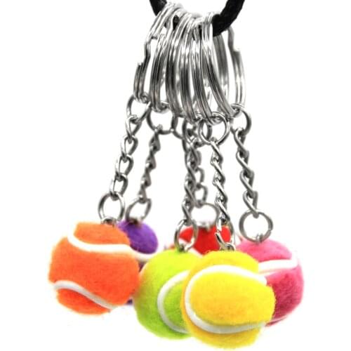 1 pc Mini Tennis Ball Key Chain Key Ring Decoration Accessory for Bag Pendant Keys Ring Gift for Sport Fans