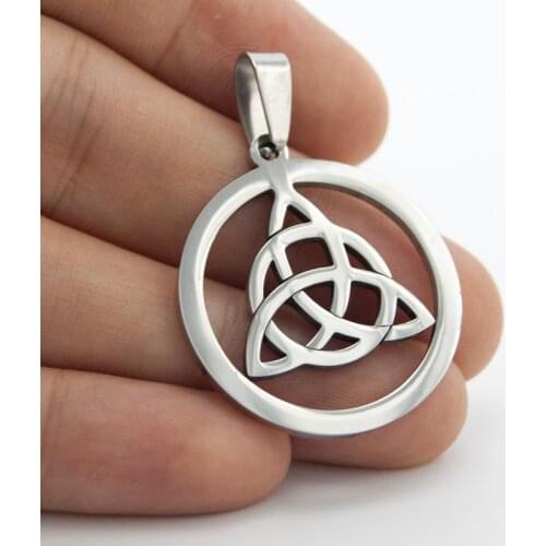 100% Stainless Steel Triquetra Celtic Knot Pendant Triangle Trinity Charm Pendants High Polished Wholesale 20pcs
