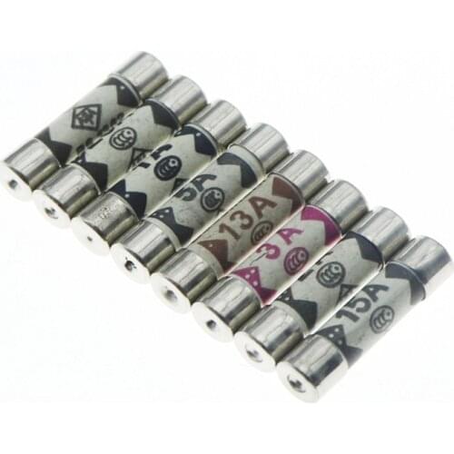 100PCS BS1362 Fuses 6*25 British Bussmann Fuses Filling sand Riot Ceramic fuse 6x25mm 1A 2A 3A 5A 10A 13A 15A 20A 240V