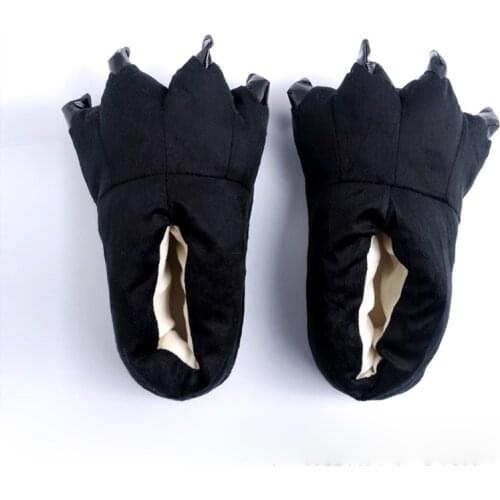 2020 Winter Flannel Childrens Animal Paw Slippers Kigurumi Unicorn Indoor Funny Black Slippers Girl Shoes Boys Indoor Wears