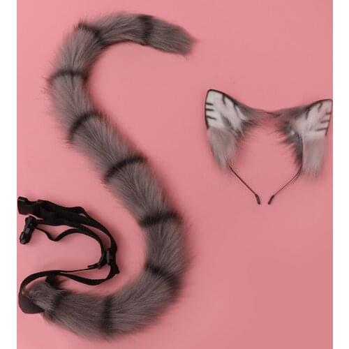 Cute Cat Ears Tail Handmade Anime Accessories Cosplay Halloween Masquerade Ball Party Props Women Adults Children Toys