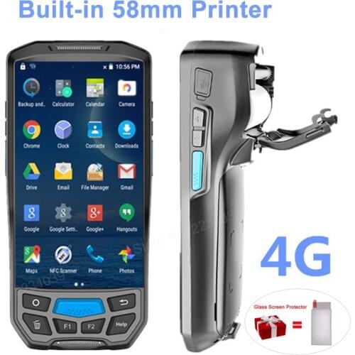 2 in 1 built-in 58mm thermal printer 4G handheld POS terminal wireless 1D/2D barcode scanner portable reader WIFI/Bluetooth PDA