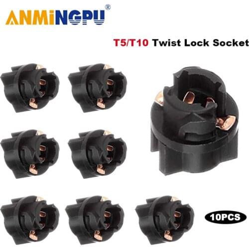 ANMINGPU 10X Signal Lamp T5 Led Twist Socket PC74 Led T10 W5W 174 PC194 Instrument Panel Cluster Replacement Socket Lamp Holder