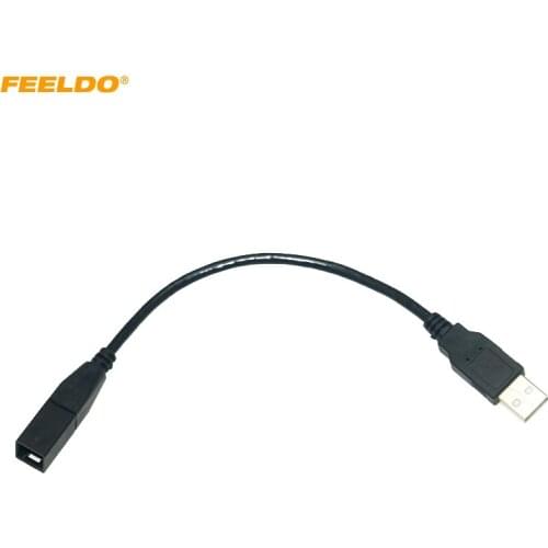 FEELDO Car Radio 2.0 USB Port Wiring Cable Adapter for Toyota Camry Verso Mazda Lexus GS350 Audio USB Cable #HQ6760