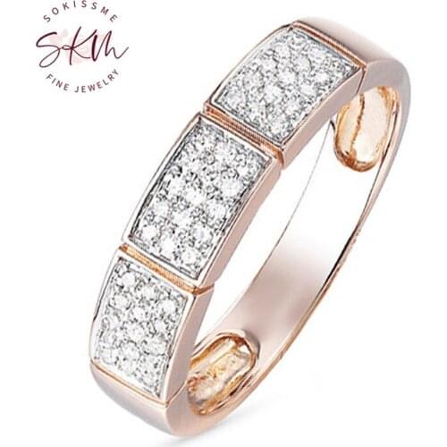 SKM brand designer rings for women diamond rings 14k rose gold Engagement rings designer Promise Luxury Fine Jewelry