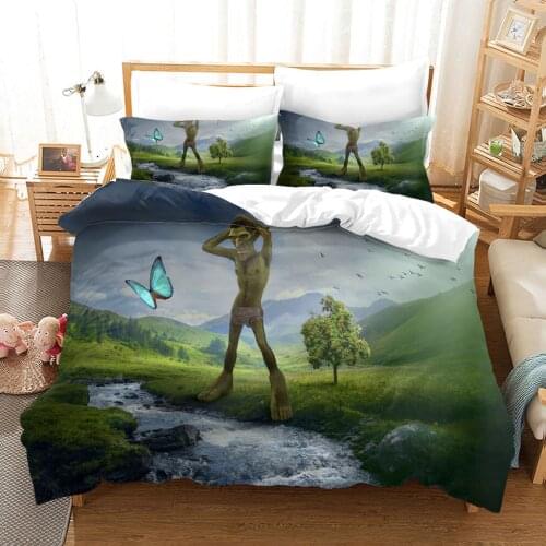 Scenery Series Duvet Cover Set Natural Scenery Goblin Decorative 2/3 Piece Bedding Set with Pillow Shams King Size Bedroom Set