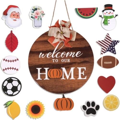 For Home Decor DIY Wooden Hanging Sign Decoration House Plaque Brown Card Listing Christmas Auflistung Der Holzbogenkarten