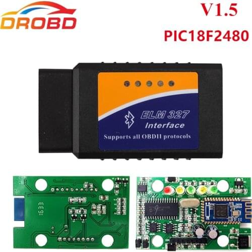 Best Quality Hardware ELM327 V1.5 PIC18F2480 Chip ELM327 V 1.5 Bluetooth For Android OBD2 Scanner Diagnosis-Tool ELM 327 OBD-II