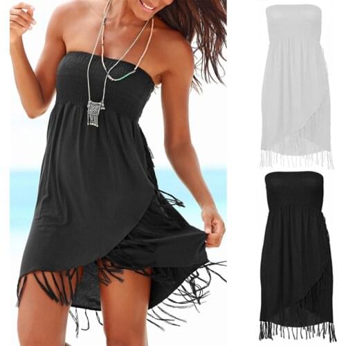 Taytayvola Beach Skirt Elegant Tube Top Wrap-around Dress Swimwear Dresses Women Sexy Wrap-around Sleeveless Dress