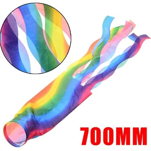 New 70cm Wind Sock Flags Colorful Rainbow Streamer Flags Wind Sleeve Sock Cone For Wind Test Outdoor Festival Decor