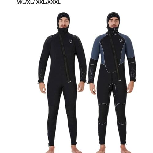 5mm Neoprene Diving Wetsuit Stretchy Full Body Deep Dive Front Zip Surfing Suit One-Piece Wet Suit for Summer Under Water Sports