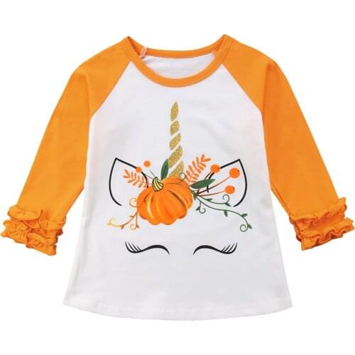 Toddler Baby Kid Girl Cotton Unicorn Long Sleeve T-shirt Tee Tops Clothes