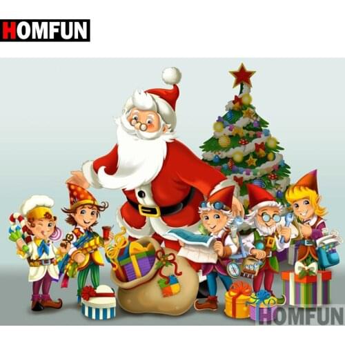 HOMFUN Full Square/Round Drill 5D DIY Diamond Painting "Cartoon Santa Claus" Embroidery Cross Stitch 5D Home Decor A08586