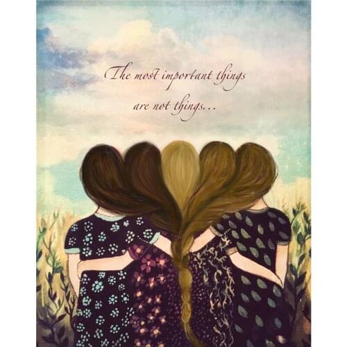 Five sisters,3D Full Diamond painting Round 5D Square Diamond Embroidery rhinestones pictures Home decoration Famous painting