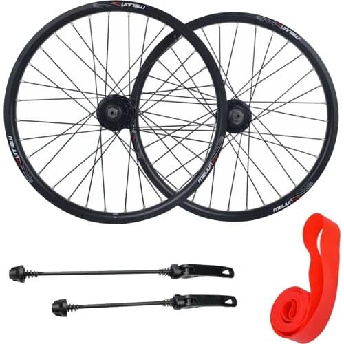 20 inch Folding Bike Wheel 20x1.25-2.215 Bicycle Wheelset Schrader Valve Disc Brake 32H Hub Wheels & Quick Release Skewer