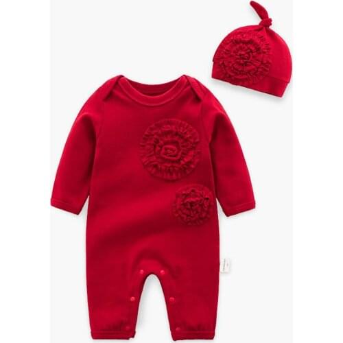 2019 New Baby Boys Girls Winter Rompers Long Sleeved Flower Clothes 2pcs Princess Knitwear Infany Baby Autumn Cute Jumpsuit Out