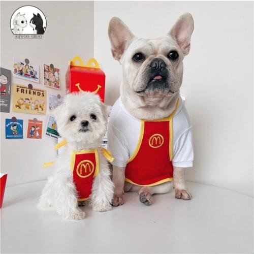 Pet dog cute cartoon bib apron dog cat novelty pet clothing cos overalls anti-slobber dog cat general pet clothes pet supplies