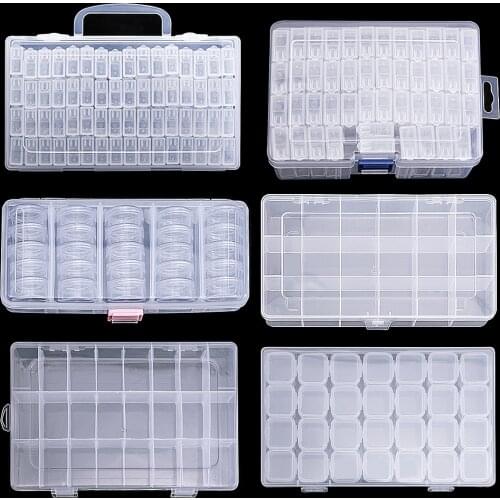 24 Slots Empty Nail Transparent Storage Case Box Rhinestones Alloy DIY Jewelry Accessories UV Gel Polish Organizer Manicure Tool