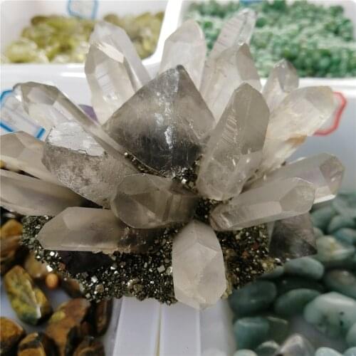 1 pc Natural quartz crystals fluorite pyrite healing crystal stone specimen chakra gift home decor
