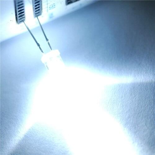 LED light-emitting diode 5MM round white hair white (50pcs)