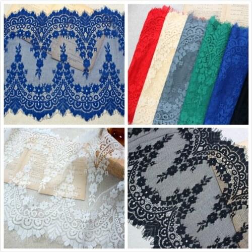 Black/Off-white Eyelash Lace Fabric ,Wedding Decoration.Table Cloth DIY Clothes Sewing Accessories Crafts Width 34.5cm 3Ms/piece