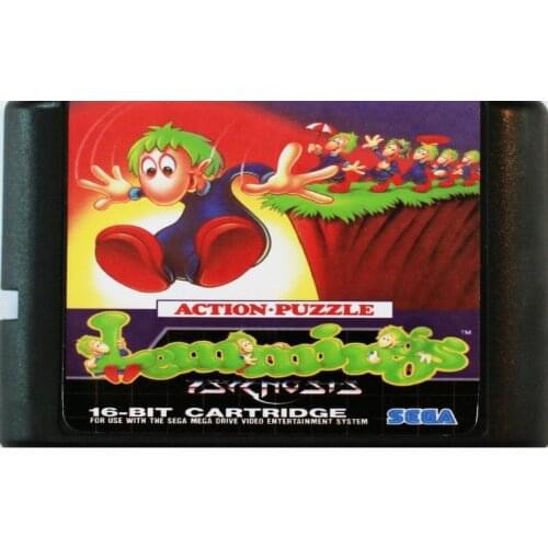 Lemmings 16 bit MD Game Card For Sega Mega Drive For SEGA Genesis